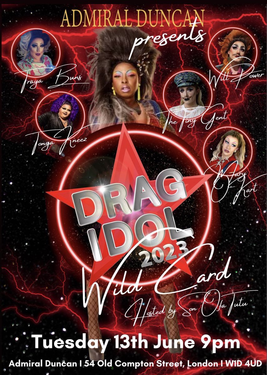 POWER TO BRUM 👠 🏆 

Wishing the best of luck to the amazing @Willpower_drag in the <a href="/DragIdolUK/">ᴅʀᴀɢ ɪᴅᴏʟ ᴜᴋ</a> ‘Wild Card’ semi final at <a href="/TheDunkySoho/">Admiral Duncan</a> 

Bring it home for Brum!
