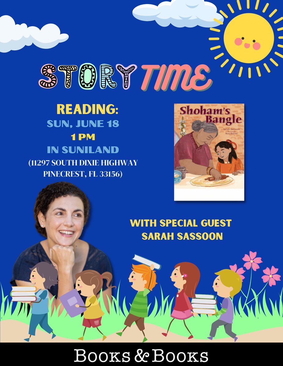 I’m so looking forward to this Sunday - Story Time with Shoham’s Bangle @BooksandBooks Would love to see you there! #florida #childrensbooks #kidlit #weneeddiversebooks #storytime #familytime #iraqijews #middleeast #familystory #grandmother #ownvoice