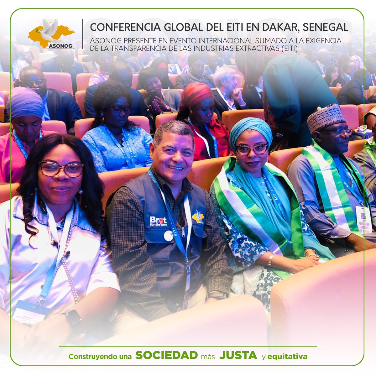 AsonogOficial's tweet photo. 🌎 ASONOG presente en la Conferencia Global del EITI en Dakar, Senegal 🇸🇳
Este evento congrega a más de 1000 partes interesadas con el propósito de hacer un análisis y el debate público en relación con la redición de cuentas en la gestión de los recursos naturales.#ASONOG #EITI https://t.co/xGCa7A71Oz