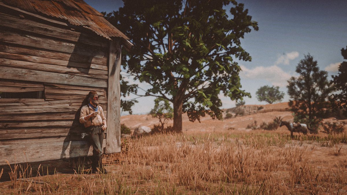 He knew no plants would grow here, and he wondered what they would do for work. Probably something similar to what they always did. 

He peeked at John napping in the afternoon light. And Uncle smiled to himself. 

... Love. Love is what would grow here. #rdr2 #virtualphotography