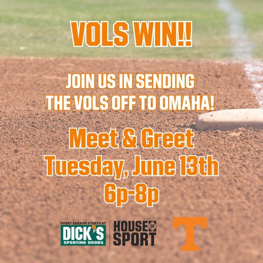 Celebrate the BaseVols tonight before they head to Omaha! 🎉🍊
