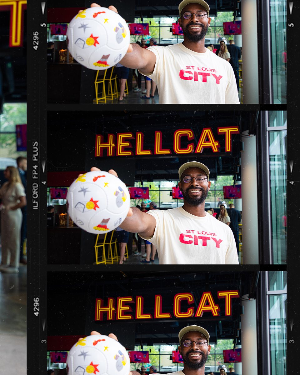 stlCITYsc's tweet photo. Meet Marco Cheatham! Marco is a local designer &amp; illustrator who brings stories to life with vibrant colors. Stories like Juneteenth as a celebration of freedom as seen on our matchday giveaway ball and #SupportBlackDreams t-shirt.

#UnitedByCITY https://t.co/w0n2aXszc8