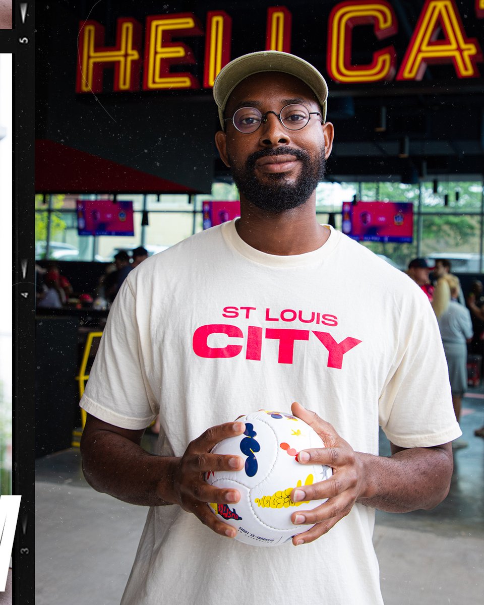 stlCITYsc's tweet photo. Meet Marco Cheatham! Marco is a local designer &amp; illustrator who brings stories to life with vibrant colors. Stories like Juneteenth as a celebration of freedom as seen on our matchday giveaway ball and #SupportBlackDreams t-shirt.

#UnitedByCITY https://t.co/w0n2aXszc8