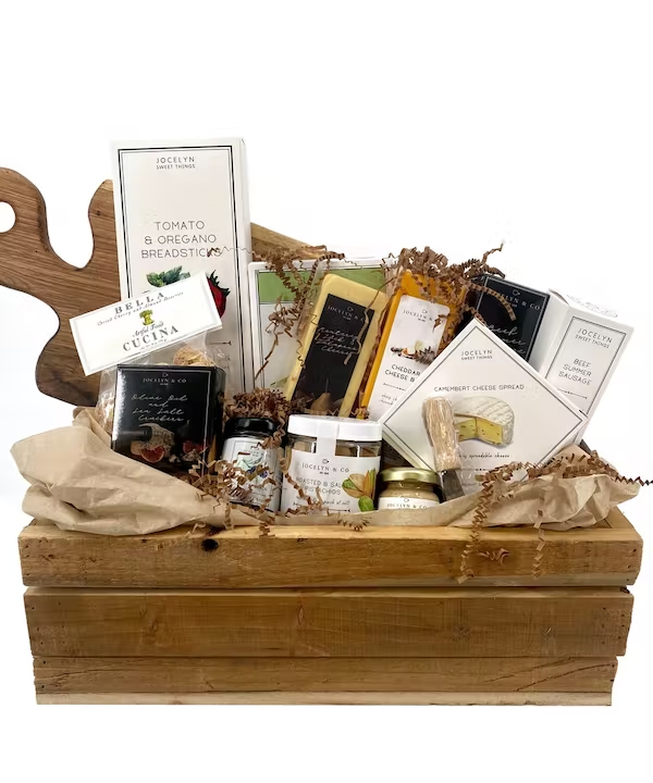 Looking for the perfect gift for Father's Day, June 18th?
This wooden crate is filled with various cheese bars and spreads with cheese spreaders, mixed nuts, assorted crackers, and different types of summer sausage!

#fathersday #giftsfordad #pughsflowers #flowerdelivery