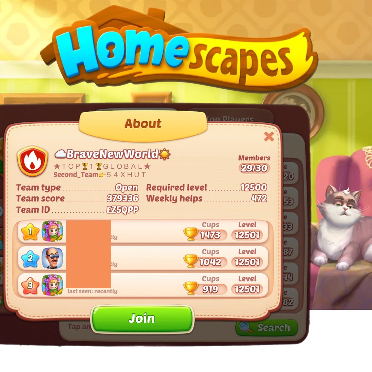 LiaDelVentoBNW's tweet image. WE NEED CHAMPIONS WITH MORE THAN 300 CUPS 🏆
Join our team! Look for 🆔 EZ5QPP #homescapes @homescapes #playrix @Playrix
