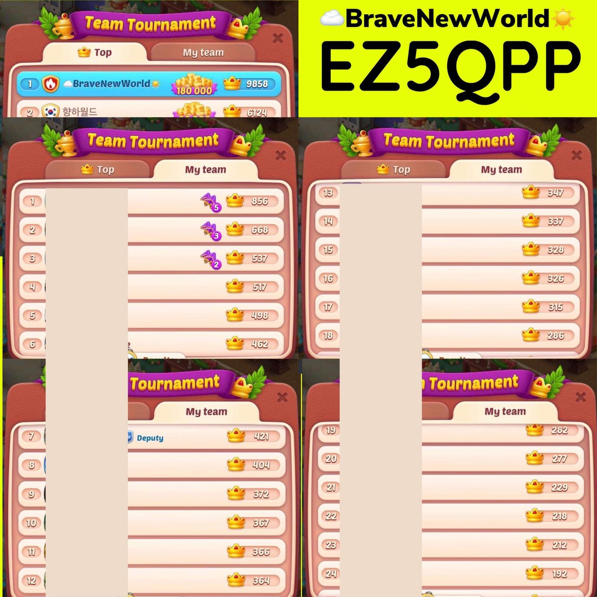 LiaDelVentoBNW's tweet image. WE NEED CHAMPIONS WITH MORE THAN 300 CUPS 🏆
Join our team! Look for 🆔 EZ5QPP #homescapes @homescapes #playrix @Playrix