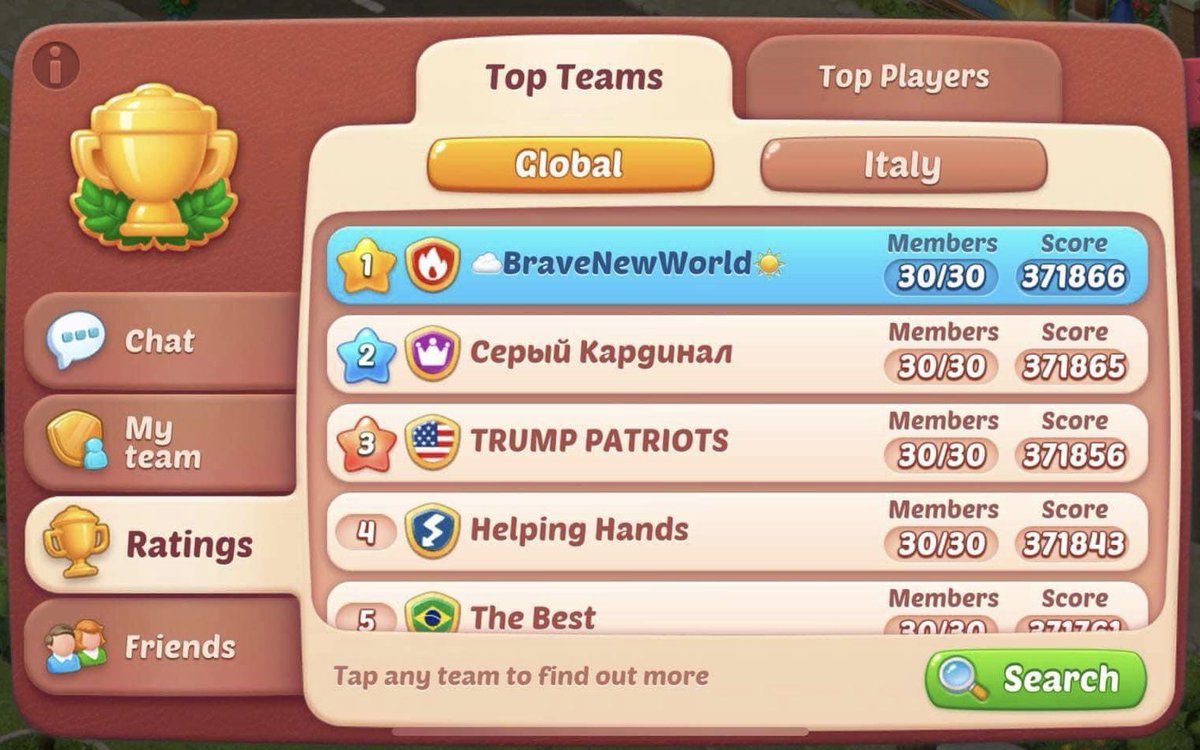 LiaDelVentoBNW's tweet image. WE NEED CHAMPIONS WITH MORE THAN 300 CUPS 🏆
Join our team! Look for 🆔 EZ5QPP #homescapes @homescapes #playrix @Playrix