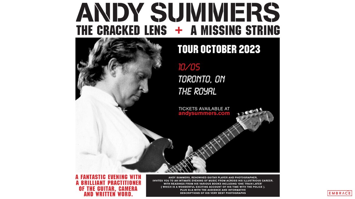 JUST ANNOUNCED: #AndySummers of The Police is coming to The Royal on October 5th. Don't miss out! Get more info here.
On sale: Fri Jun 16 | 10am