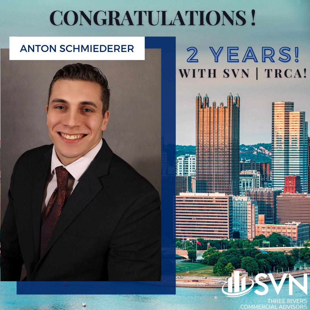 #SVNTRCA sends a big congratulations to Anton Schmiederer as he celebrates his 2 anniversary with our office!

It is a pleasure having Anton on the #SVN team.  
svnthreerivers.com/team/?brokerId…
#SVNProud #SVNAnniversary #CREpgh