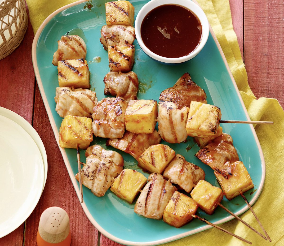 Give your grill a break from burgers and dogs, and throw on these sweet skewers instead! 🍍 Get @TylerFlorence's recipe: cooktv.com/3w0eEeB