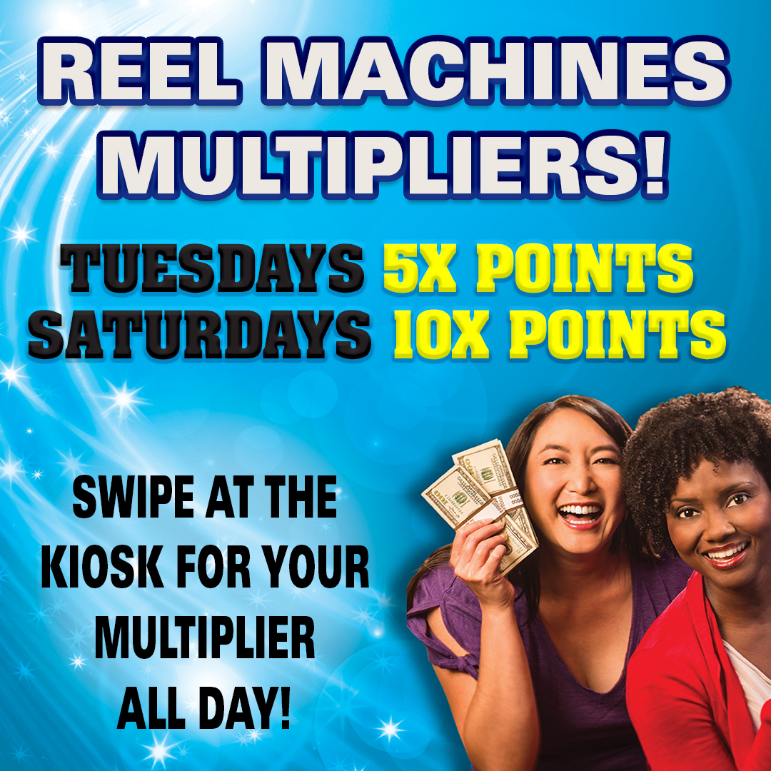 5X Reel Points on Tuesday & 10X Reel Points on Saturday! Swipe at the kiosk All Day! 🎰🤑👍
*
*
*
#GoldDustWest #Downtown #Reno #Nevada #Gaming #Casino #Food #Instagram #Lights #Nightlife
#Casinolife #RenoTahoe #Entertainment #Housefulloffriends