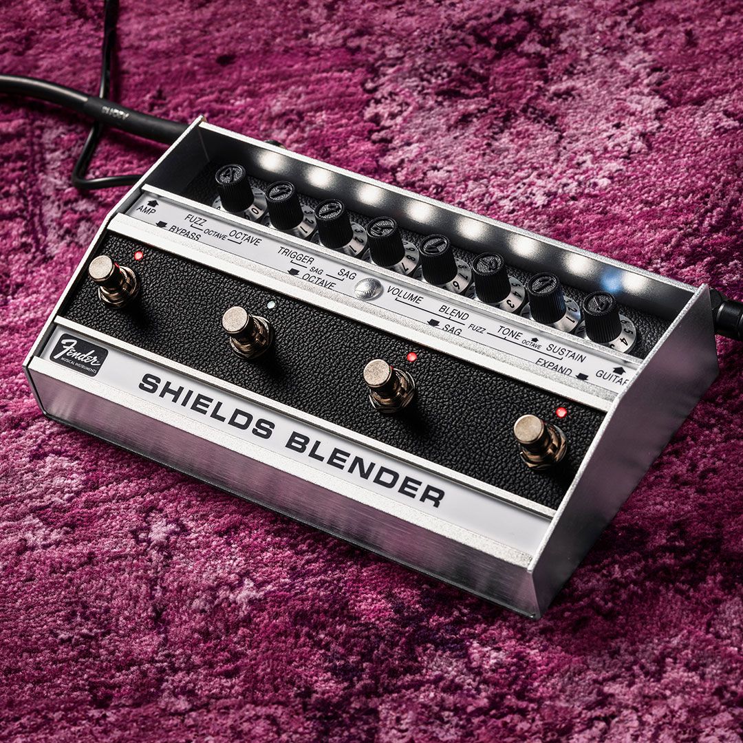 Fender's tweet photo. Introducing Fender’s first ever signature fuzz pedal — the Fender Shields Blender designed in collaboration with My Bloody Valentine's front man and effect pedal genius, Kevin Shields. Learn more here: https://t.co/O9ZFjCG6wg https://t.co/qYUG3Yb5zd