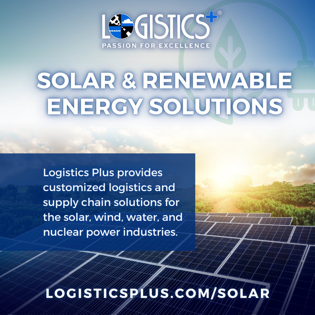LogisticsPlus's tweet photo. #LogisticsPlus provides outstanding value-added #solar, wind, hydroelectric, and nuclear power logistics and #supplychain services through cost-effective operational planning, efficient execution, and exceptional project management.
Learn more at https://t.co/LMQNmWLaJ1 https://t.co/6KQiwj2WRs