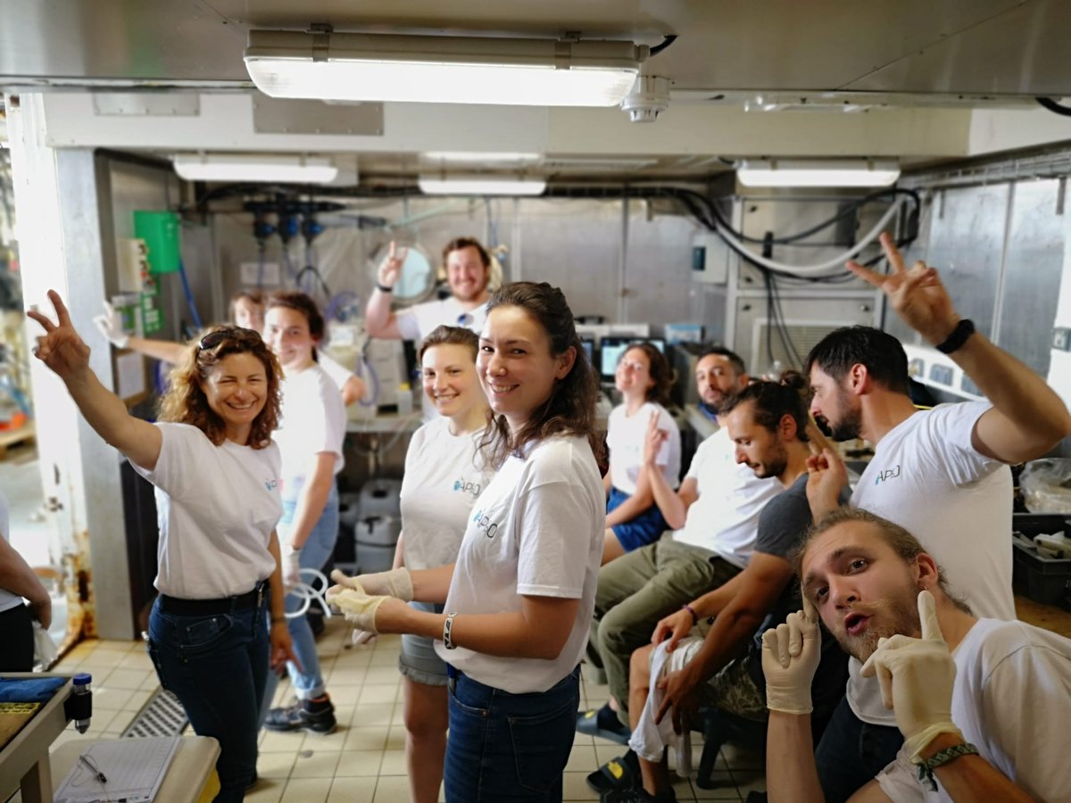 Nous sommes à 1/4 de la mission! 10 jours de travail remarquable des équipes scientifiques et des marins à bord du PP? et du Thalassa en Atlantique Nord Est 🚢

L'humeur à bord des navires donne toute l'énergie pour mener à bien les 3/4 restants!

📸 <a href="/Melvak_/">🐬 Melvak 🐬</a>  &amp; <a href="/LionelGuidi/">Lionel Guidi</a>