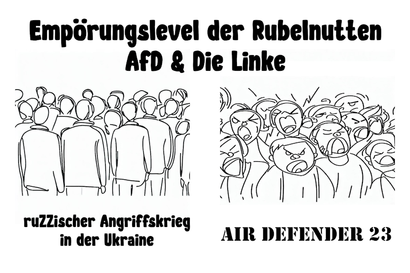 Holzfella1970's tweet image. Heute ist mal wieder so ein Tag, an dem man prima #Rubelnutten und deren Freunde entlarven kann.
Anbei ein Sinnbild als kleine Hilfestellung.

#SlavaUkraini 
#AirDefender2023
#AirDefender23 
#Rubelnutten