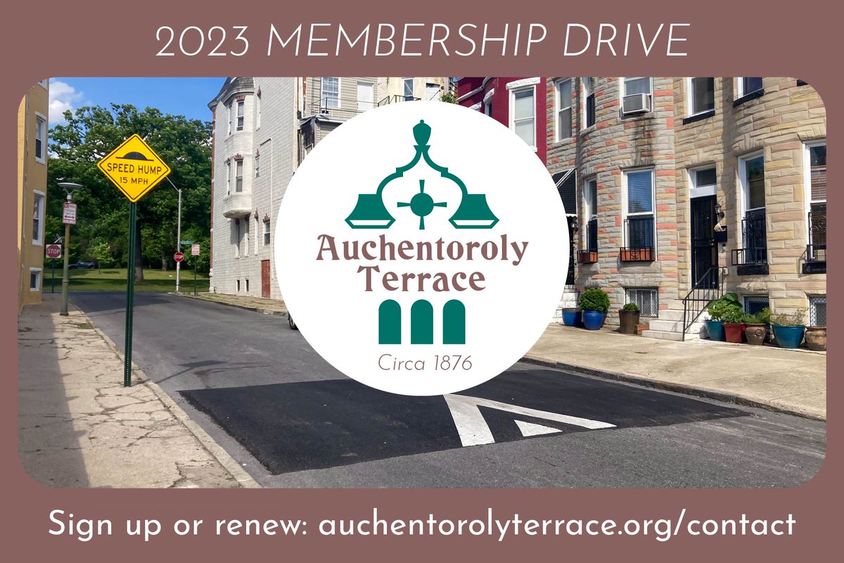 Our volunteer-run New Auchentoroly Terrace Association (ATA) continues to successfully advocate for our blocks. Show your support for our neighborhood by renewing your ATA membership today! We accept PayPal, cash, check, and CashApp. Sign up at auchentorolyterrace.org/contact/
