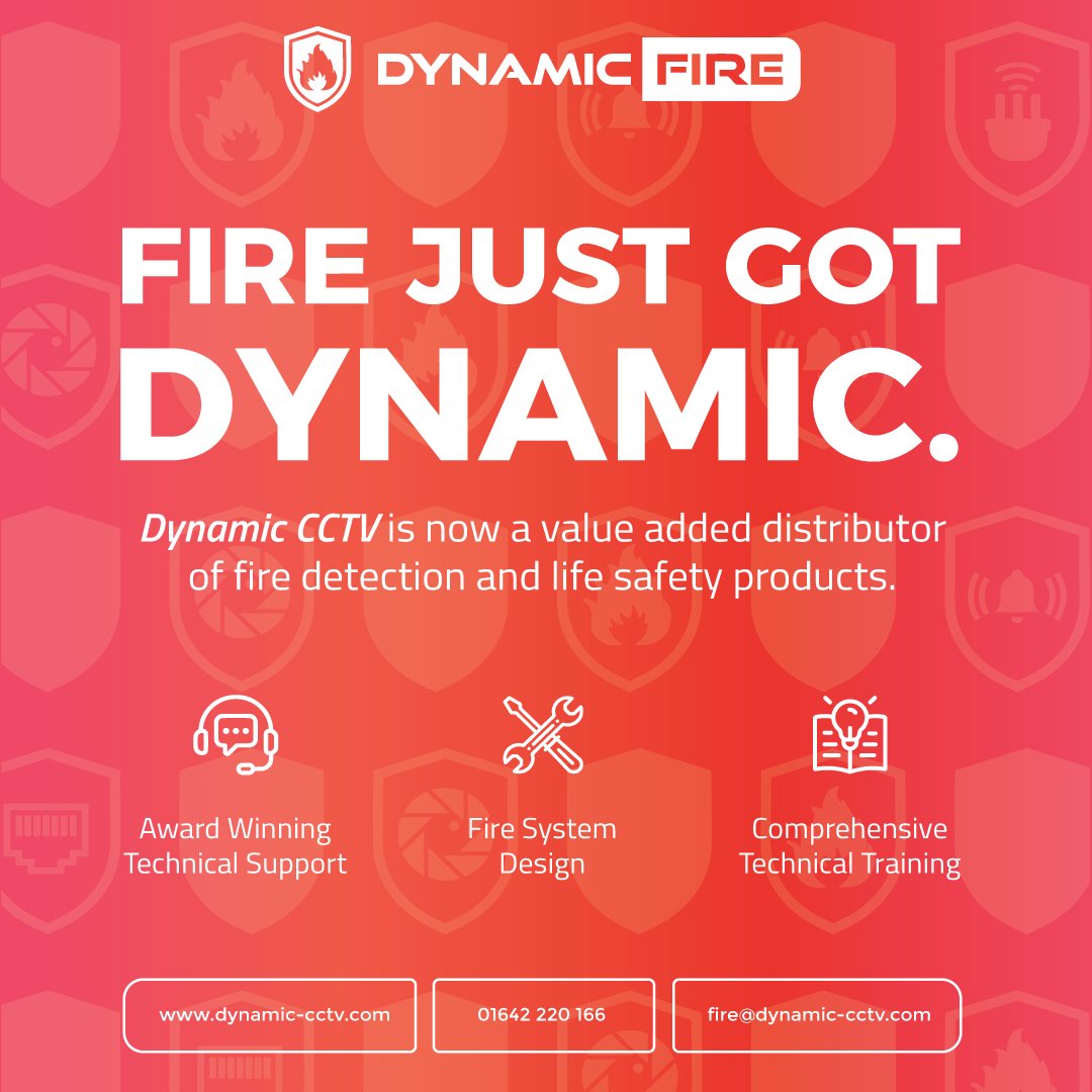 Dynamic_CCTV's tweet photo. Fire Just got DYNAMIC ๐ฅ
We are now a value added distributor of fire detection and life safety products.
๐ฉ To find out more, email us: fire@dynamic-cctv.com
#D4Dynamic #DynamicFire #FireSafety https://t.co/nJXXKMwpPD