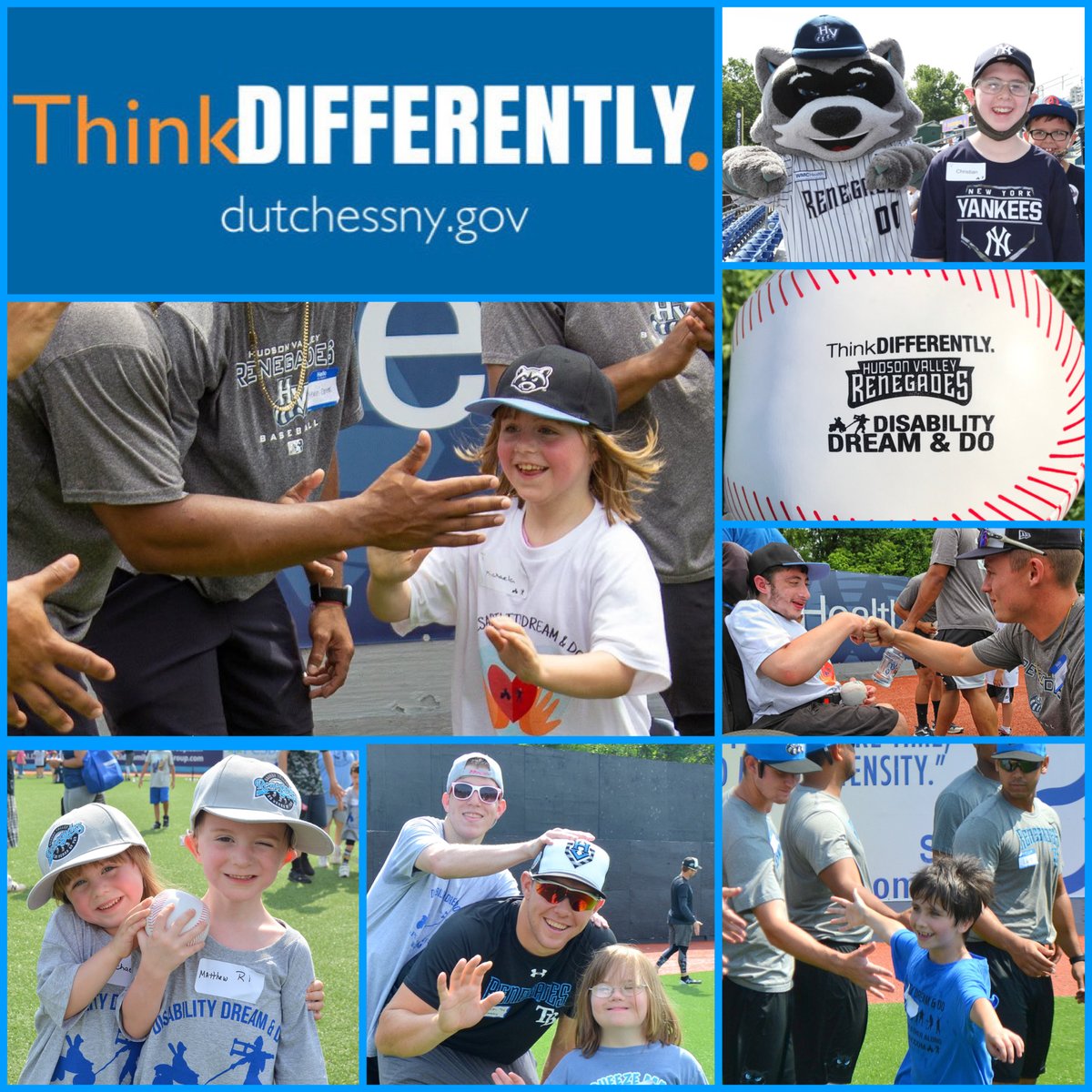 DutchessCoGov's tweet photo. ⚾ 𝗩𝗼𝗹𝘂𝗻𝘁𝗲𝗲𝗿𝘀 𝗻𝗲𝗲𝗱𝗲𝗱! ⚾
Since 2017, the #ThinkDIFFERENTLY/Disability, Dream &amp; Do Baseball camp has made countless memories for children with disabilities, and this Saturday's free event at Heritage Financial Park is shaping up to be the biggest yet. (1/3) https://t.co/3WEWM2IcUm