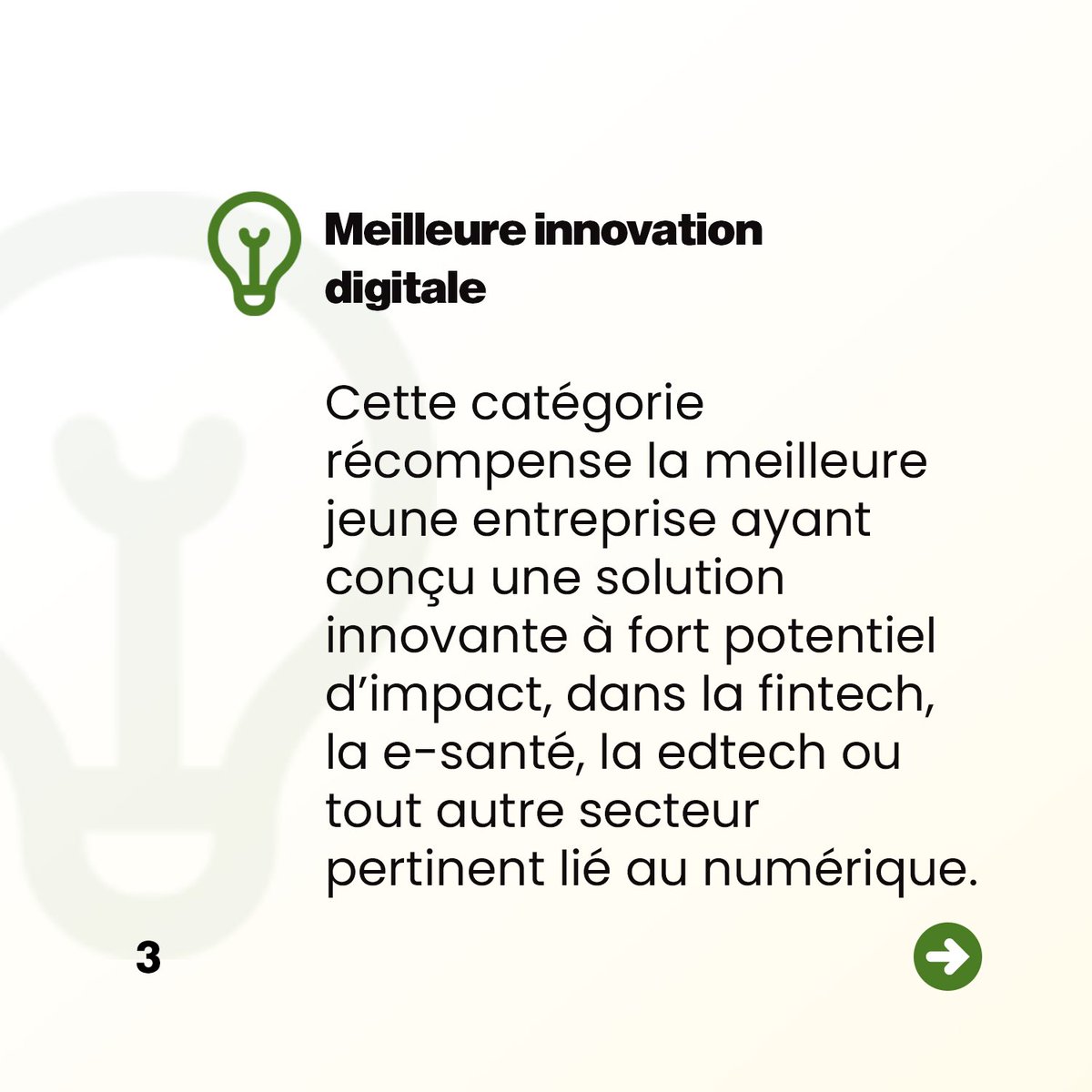 TGdigitalawards's tweet photo. Zoom sur chacune des 7 catégories du concours Togo Digital Awards. 👇🏽👇🏽👇🏽

#TDA2022 #TgTech #NumeriqueTG #DigitalTG

@NumeriqueTG @cinalawson @TogoOfficiel @ArcepTogo @Blog228 @IngeBaumgarten https://t.co/oYxOkcUEu5
