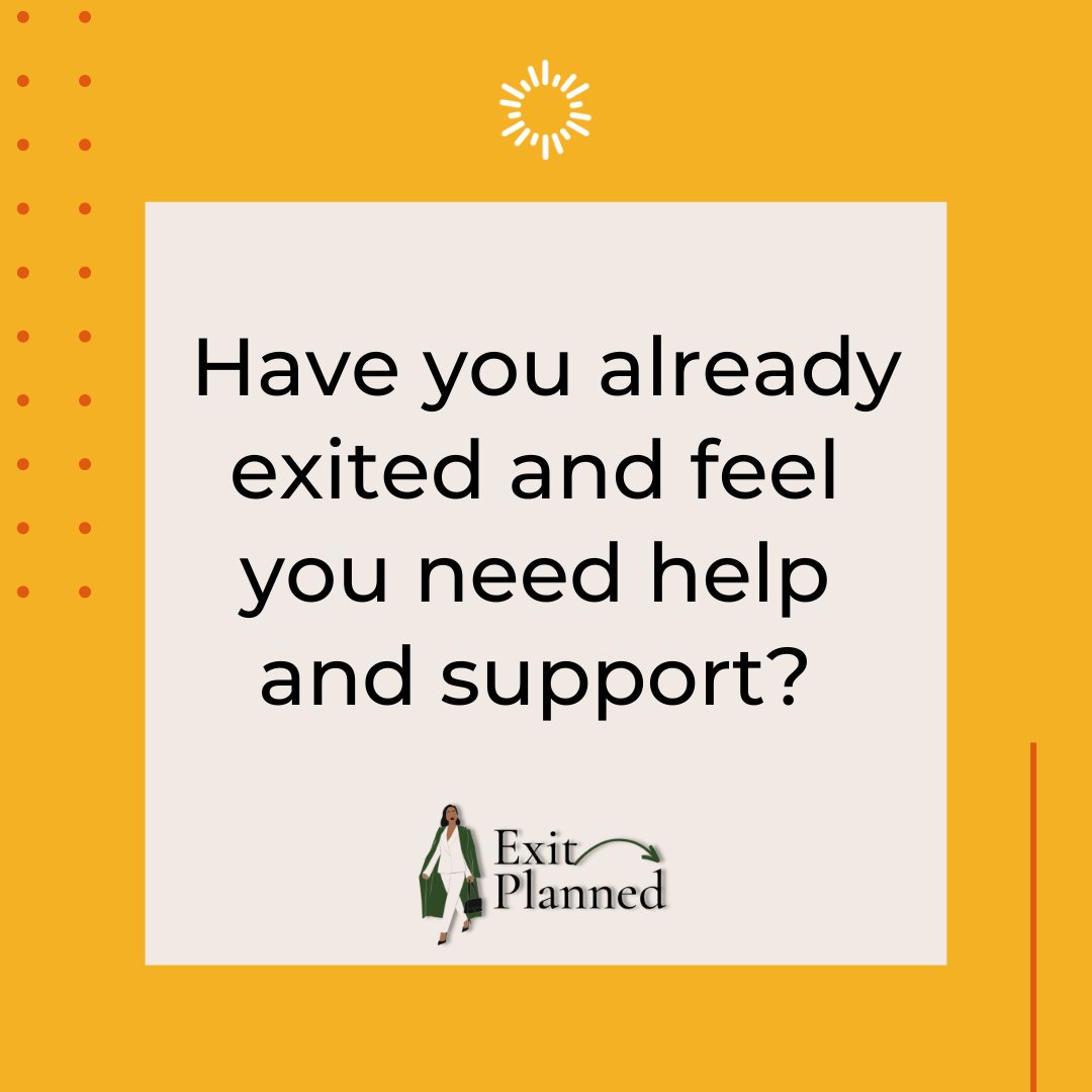 Our new program will not only provide you with a support network, but you will also get the opportunity to learn from professionals who have walked in your shoes. 

Find out if Exit Planned is right for you:
bit.ly/3MhB705

#entrepreneur #ownyourlife #brightplaces