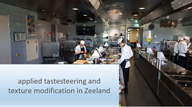 Two chefs gastro-engineering (CGE), together with first-year students from the hotel school in the Netherlands, cooked an educational lunch on taste steering and texture modification for geriatric, oncological and dysphagia patients. 
#nutrition
#CGE
#ChefCurriculum
