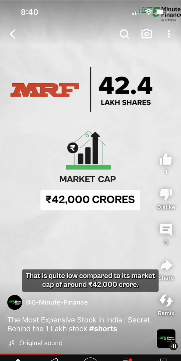 avn_kaur's tweet photo. Making history, one stock of Madras Rubber Factory has hit Rs 1 lakh today.. Want to know what’s behind the high price.? Watch this :

https://t.co/LULVeFvqoa

#MRF #mrfstock #MRFSharePrice #5MinuteFinance #StockMarket #RelianceIndustries #bse @MRFWorldwide https://t.co/4bAjpP5gwO