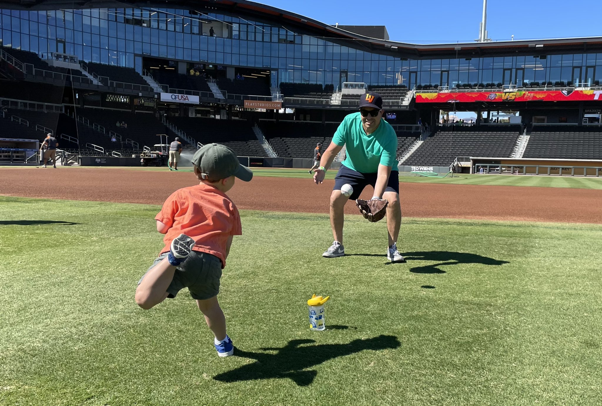 Celebrating Father's Day with a catch, Aviators/Baseball