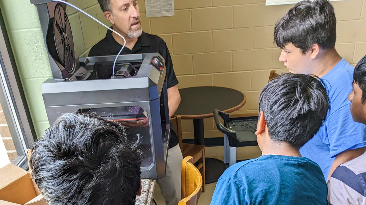 Finalists from the Crossroads South Tinkercad Challenge recently visited the South Brunswick Public Library to learn about the 3D printer. Mr. Marsala from the library presented each finalist with a printed version of their design as well as an award certificate.