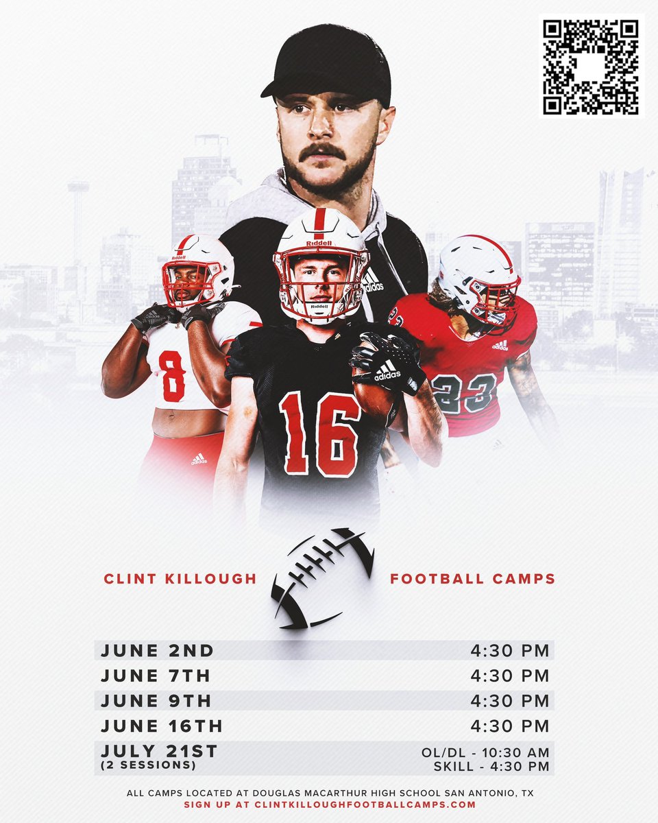 #OfferSZN heating up just like this Texas weather. No greater place to COMPETE than @ Clint Killough Football Camps in the #CountdownCity One more opportunity this Friday!!!