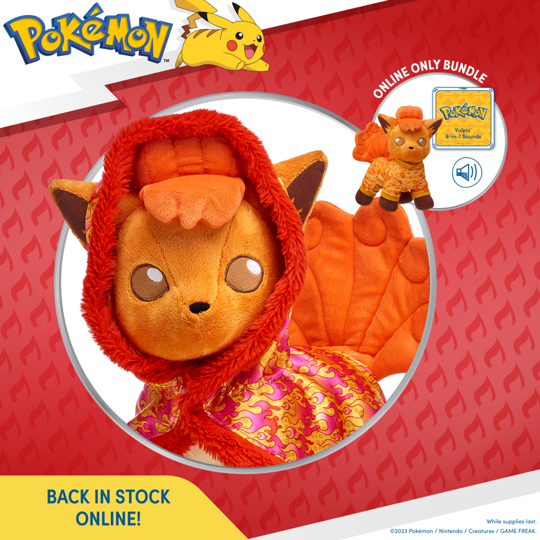 Build-A-Bear Vulpix Fire Pokemon Online Exclusive Stuffed Animal