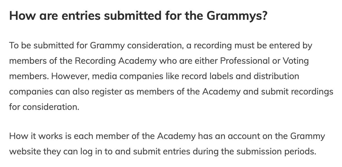 @Jm15546867 @SB19Official It only takes one person (a Recording Academy member) to submit an entry. We need that one person for a nomination to be considered. 🙏