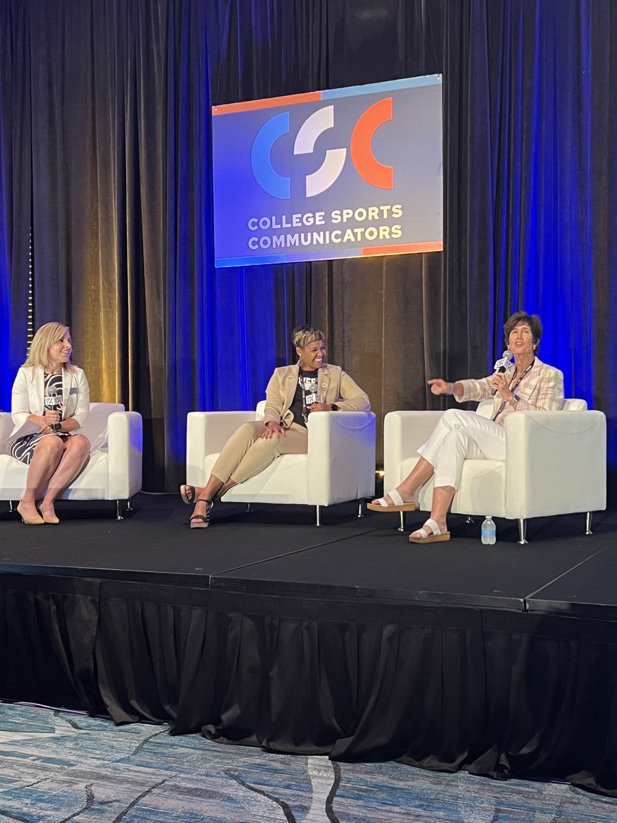 Inspiring and thoughtful advice given to aspiring and current women leaders in college athletics by @mbc_FB21 @PattiPhillips10 and @RIT_ExecutiveAD at the Women in Athletic Leadership CSC/N4A Mega Session !🧡💙 #cscunite23 #collegeathletics #womenleaders