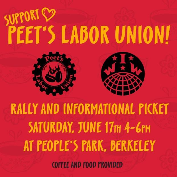 sfbayareaiww's tweet photo. Come out this Saturday to People's Park from 4-6 PM to hear from the @peetslaborunion talk about their fight for worker power! Food and coffee will be provided!
#Peetnikpower #peetslaborunion #iww #unionstrong https://t.co/C6c3uPf0wo