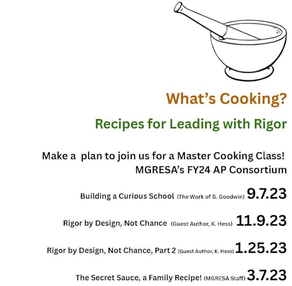 WHAT'S COOKING???  JUST announced...dates for AP Consortium 2024!!!  Register with link...
reg.mgresa.org/APCON24
<a href="/daaj14/">Dr. Damita James</a> <a href="/AlligoodJuli/">Juli Alligood</a>