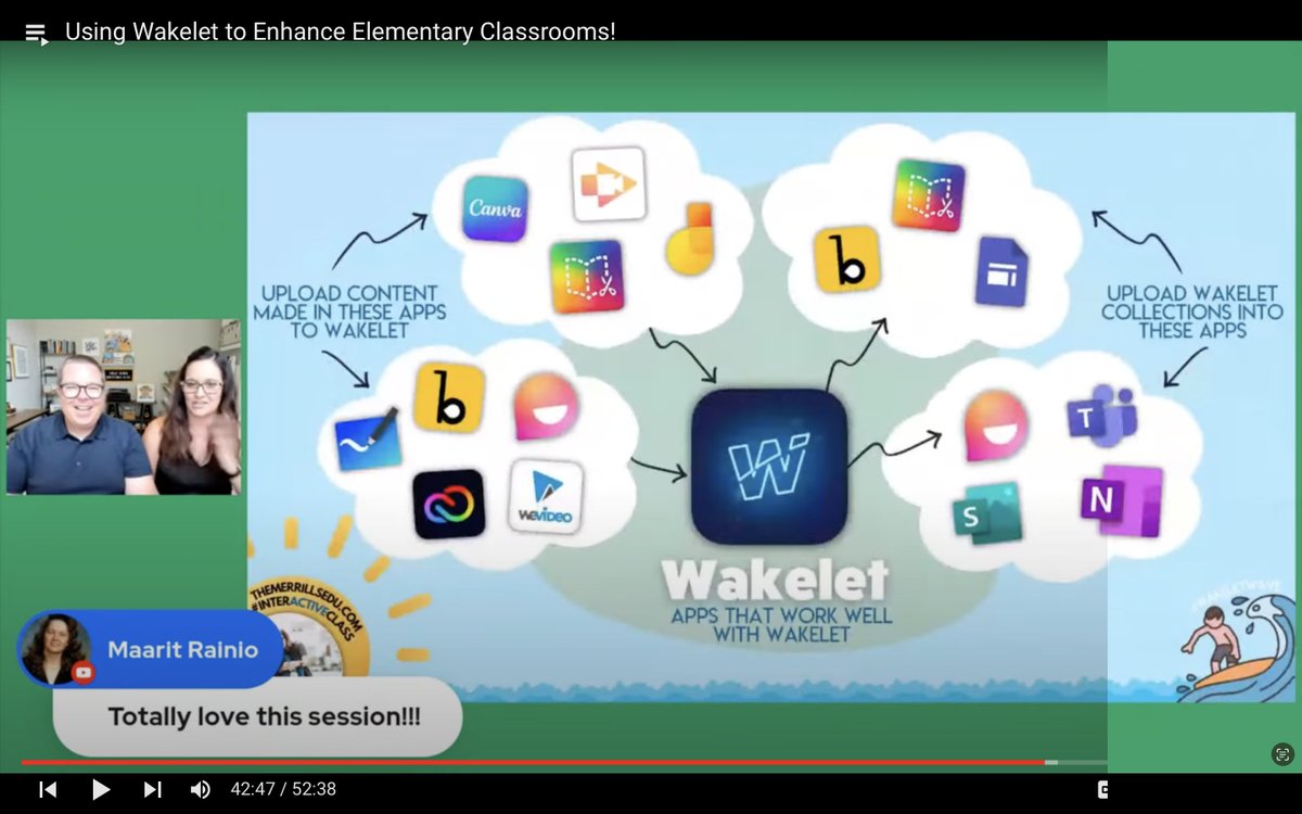 So first off @themerrillsedu do an amazing job of showcasing SO many things @wakelet can do! Definitely my fave session! It says it's elementary, but these could be used at all ages! If you are not following these two...you should be! SO many new ideas! #WakeletCommunityWeek