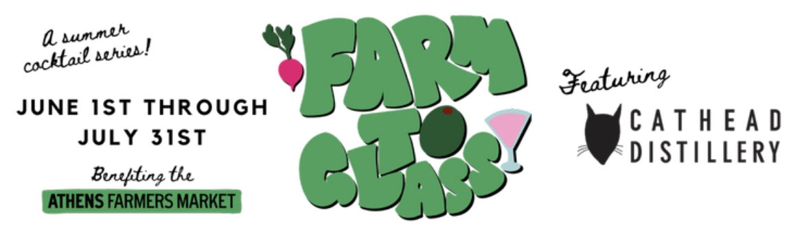DrinkCathead's tweet image. "Farm to Glass with Cathead Distillery". A dollar from each cocktail sold is donated to support the work of the Athens Farmers Market. Check out the participating restaurants in the link! #athensga #farmtoglass
athensfarmersmarket.net/cocktails?ss_s…
