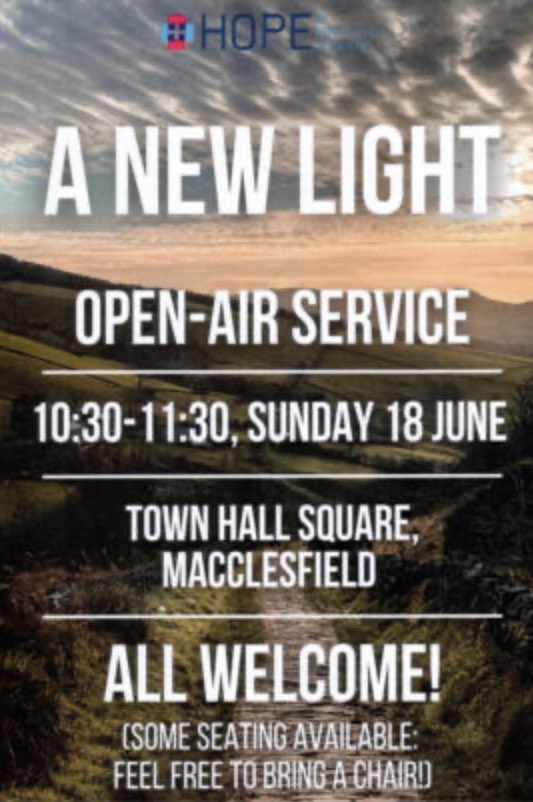allsaintsmacc's tweet photo. There will be NO service in church on Sunday 18th but do come and join us as we meet together with other churches on the Market Square in Macclesfield at 10:30am for an open air service. Although some seating will be available you can bring your own chairs https://t.co/fA4Z0kwVMy