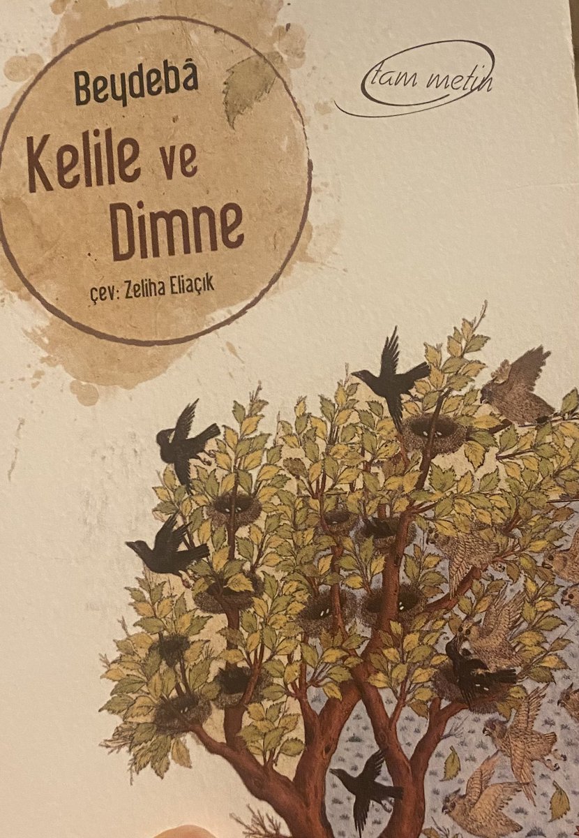 Sanskritçeden Pehleviceye ve ordan da Arapça’ya çevriliyor. Benim tercümem şart değil. Ama muhakkak okunması gereken siyasetnamelerden biri: Kelile ve Dimne. Başta devlet adamları ve sonra tüm insanlar için bir hayat rehberi adeta. Favorilerim: Halkalı Güvercin ve Zahit Çakal.