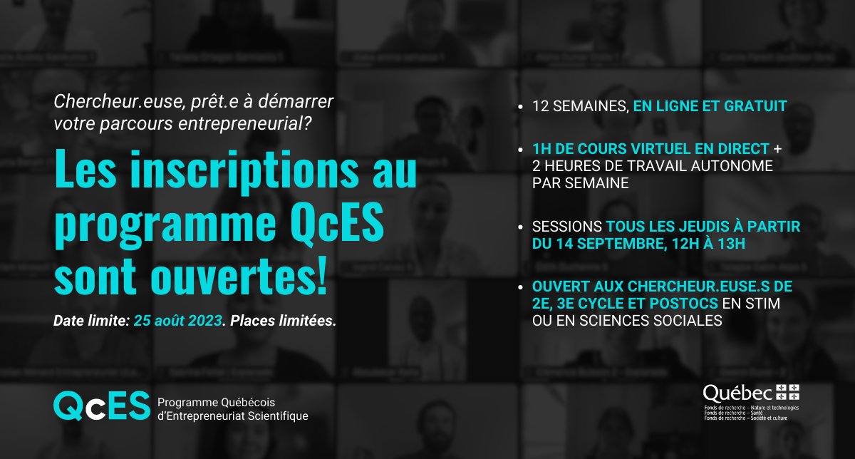 QCSE - Quebec Scientific Entrepreneurship tweet media