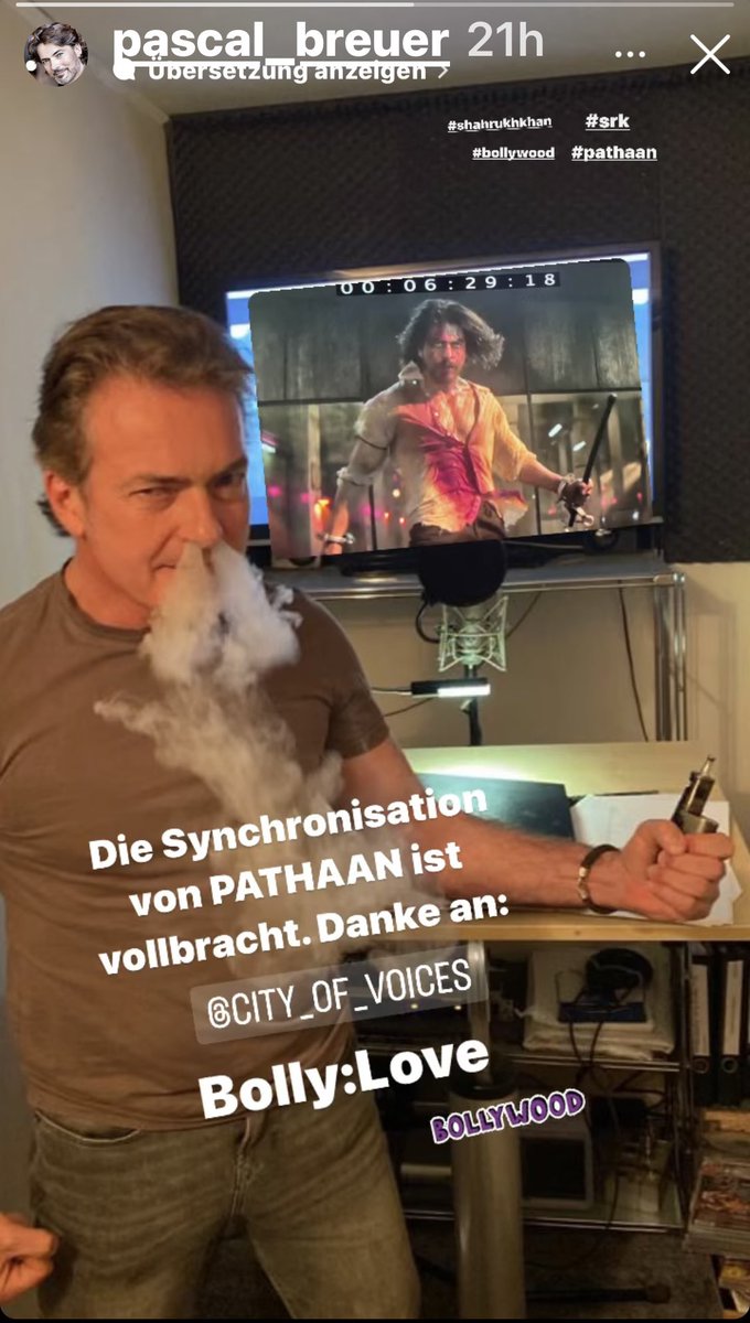 SRKAustria's tweet photo. 🚨 GREAT NEWS 🚨
"The dubbing of #Pathaan is done" confirms #PascalBreuer, the German dubbing voice of Shah Rukh Khan @iamsrk, via Instagram Stories https://t.co/Tg07ZB9GGm
According to Amazon, the DVD & BluRay will be released on August 4, 2023
https://t.co/Ww7e27MFLN https://t.co/6uKCx1OqUe