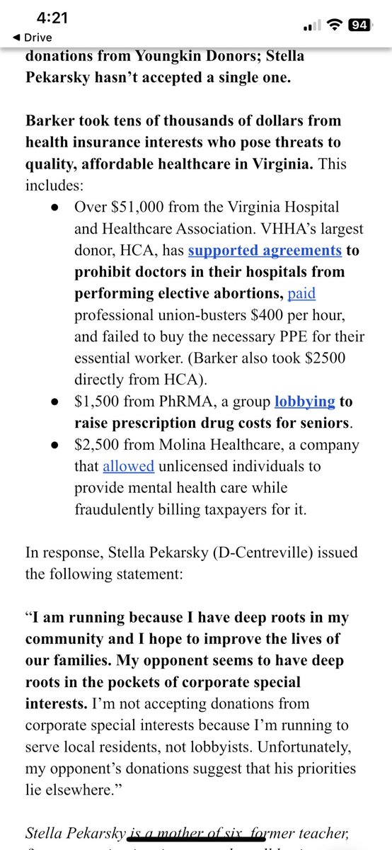 sgpekarsky's tweet image. My opponent’s largest individual donor co-hosted a fundraiser for Trump.

My opponent took $200k from Dominion Energy - straight from your power bills. 

I’m running to support the families of our community, not corporate special interests.