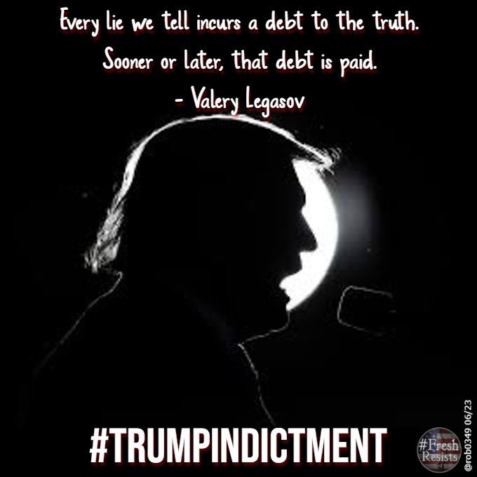 No one knows when the payment will be collected for what must have been a Faustian bargain, but in this mortal realm, Donnie’s decades of deception have incurred a debt that is long past due! 
#FreshResists