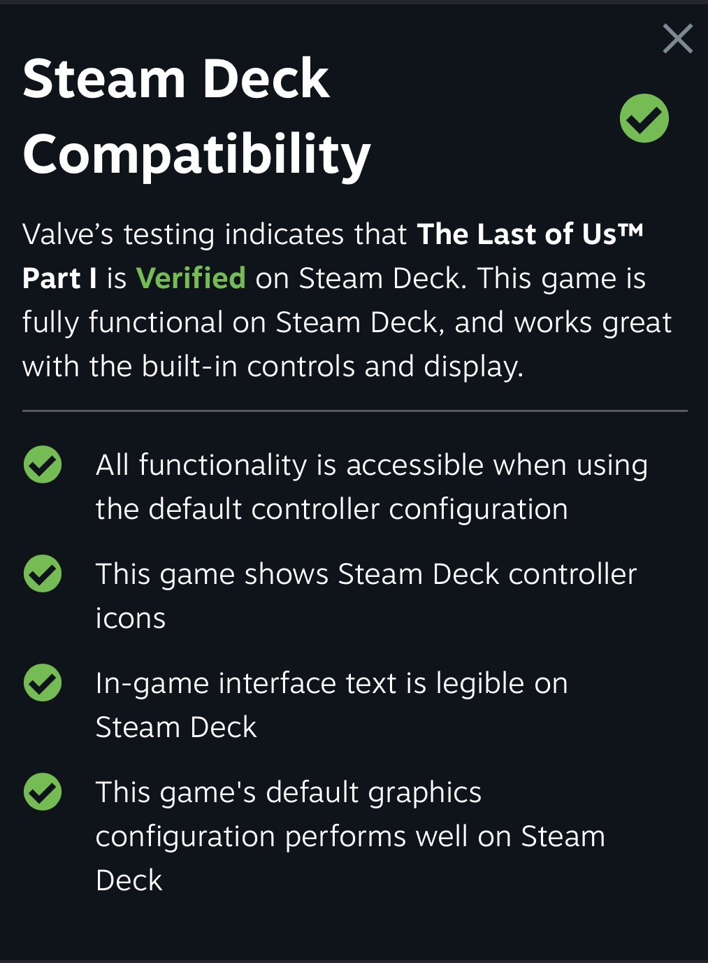 The Last of Us now Steam Deck VERIFIED 