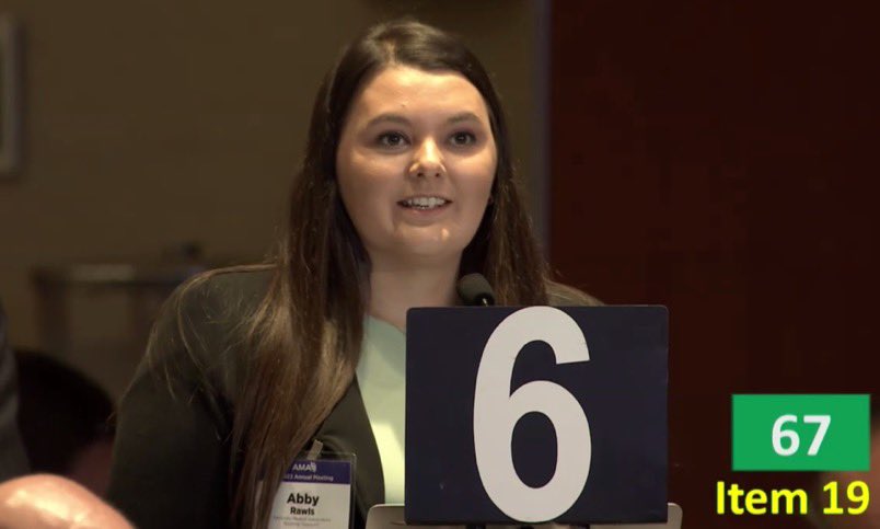 Just got to deliver testimony on behalf of the Medical Student Section discussing my personal experience with consolidation and mergers in the healthcare system. So thankful for the support from my caucus and the KY delegation! #AMAmtg