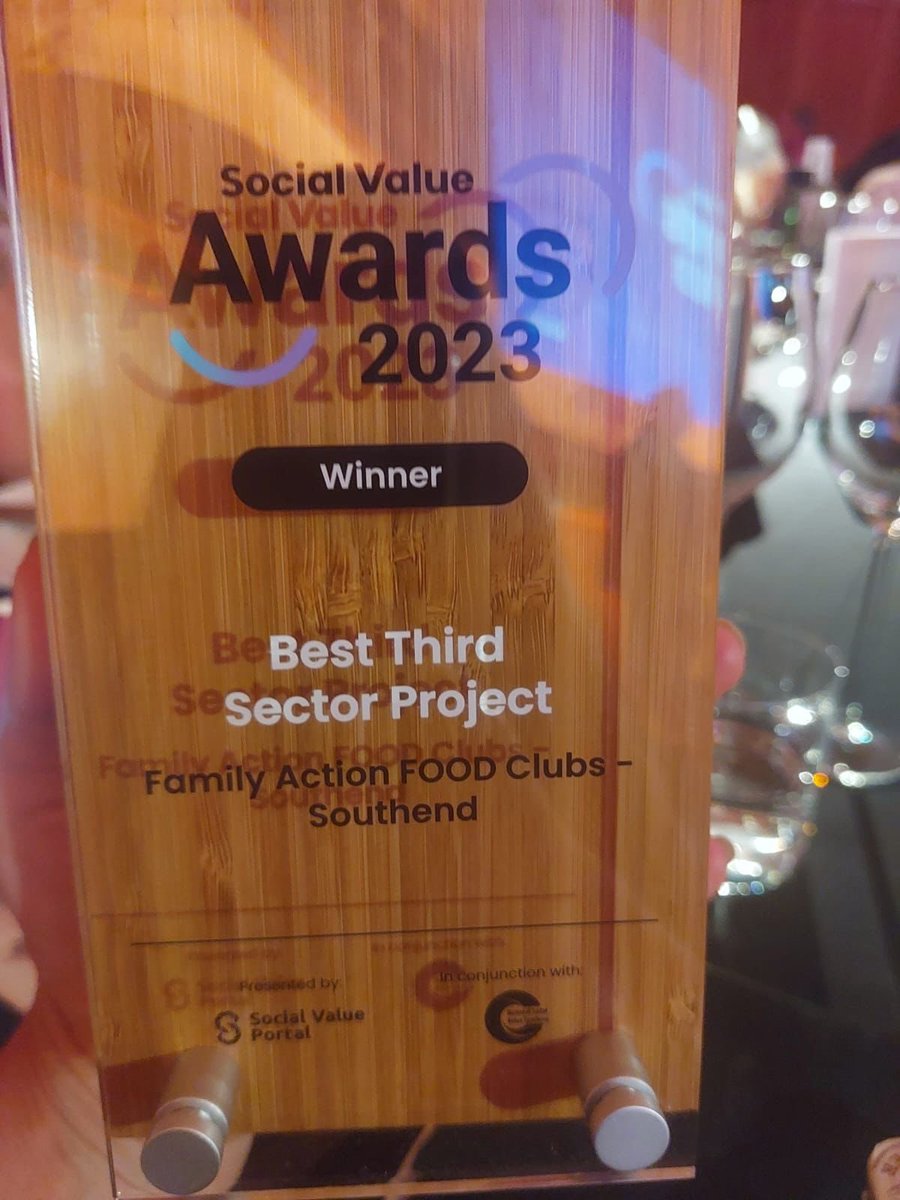 family_action's tweet photo. ๐So thrilled to see our #Southend FOOD Club win Best Third Sector Project at the #SocialValue Awards tonight!๐ A true demonstration of what you can achieve working alongside and in partnership with communities. https://t.co/F29mB8nqC7
#SVC23 @socialvalueuk https://t.co/HHuJyqdjmp