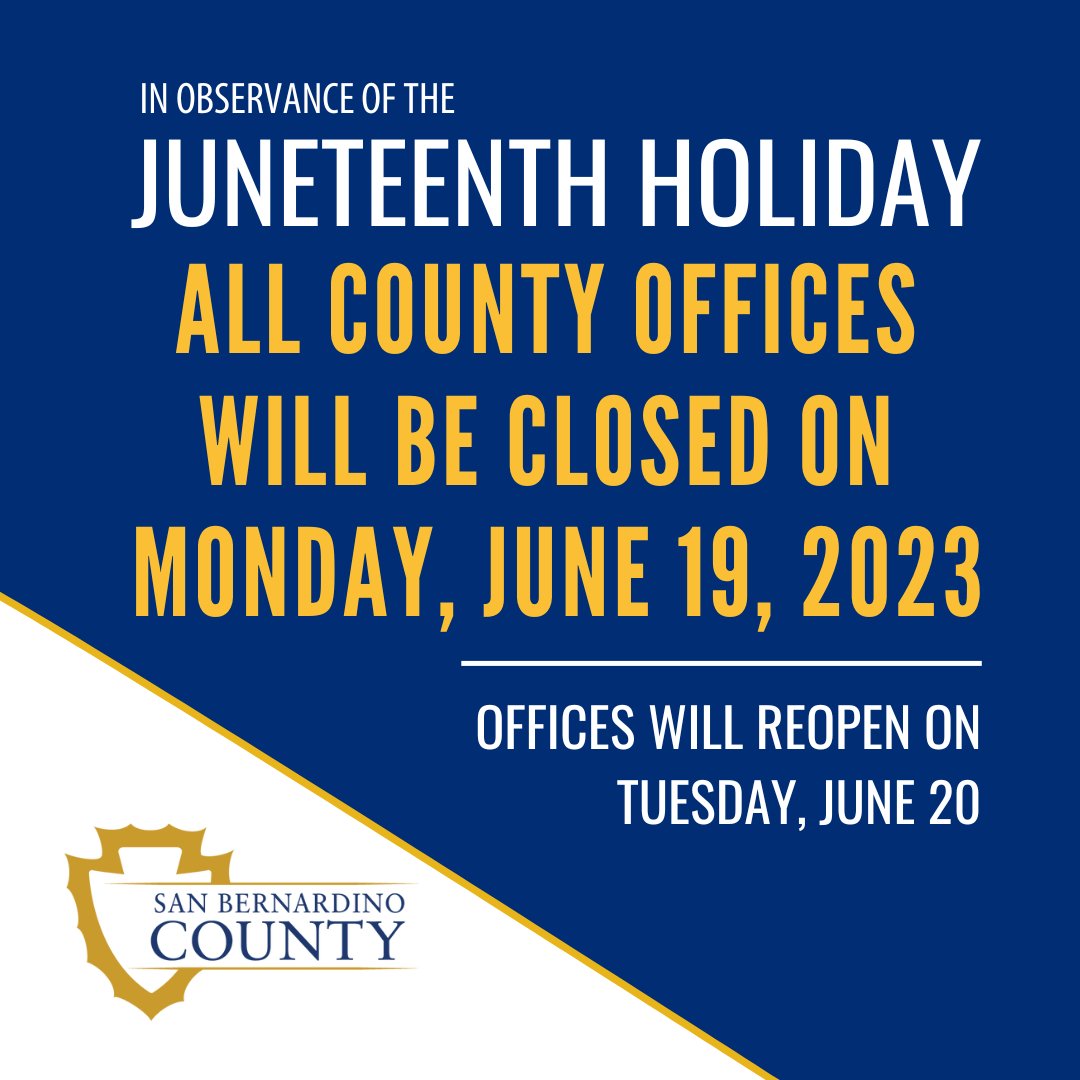 County offices will be closed Monday, June 19 in observance of the Juneteenth holiday. We will reopen on Tuesday, June 20. ARMC’s Emergency Room remains open 24/7 for your urgent medical needs.