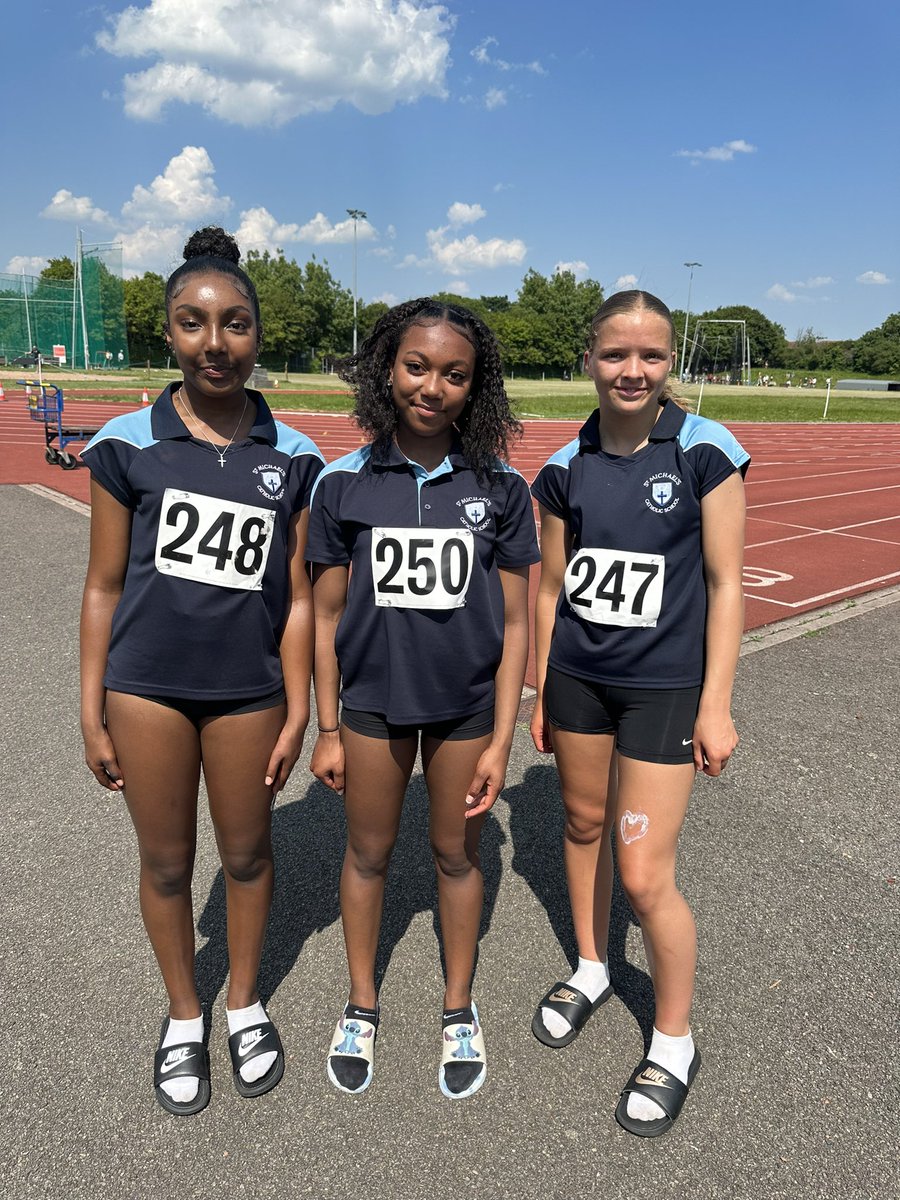 Our 3 speed queens! Well done for your performances at the county schools athletics competition on Sat! #proudPEdept