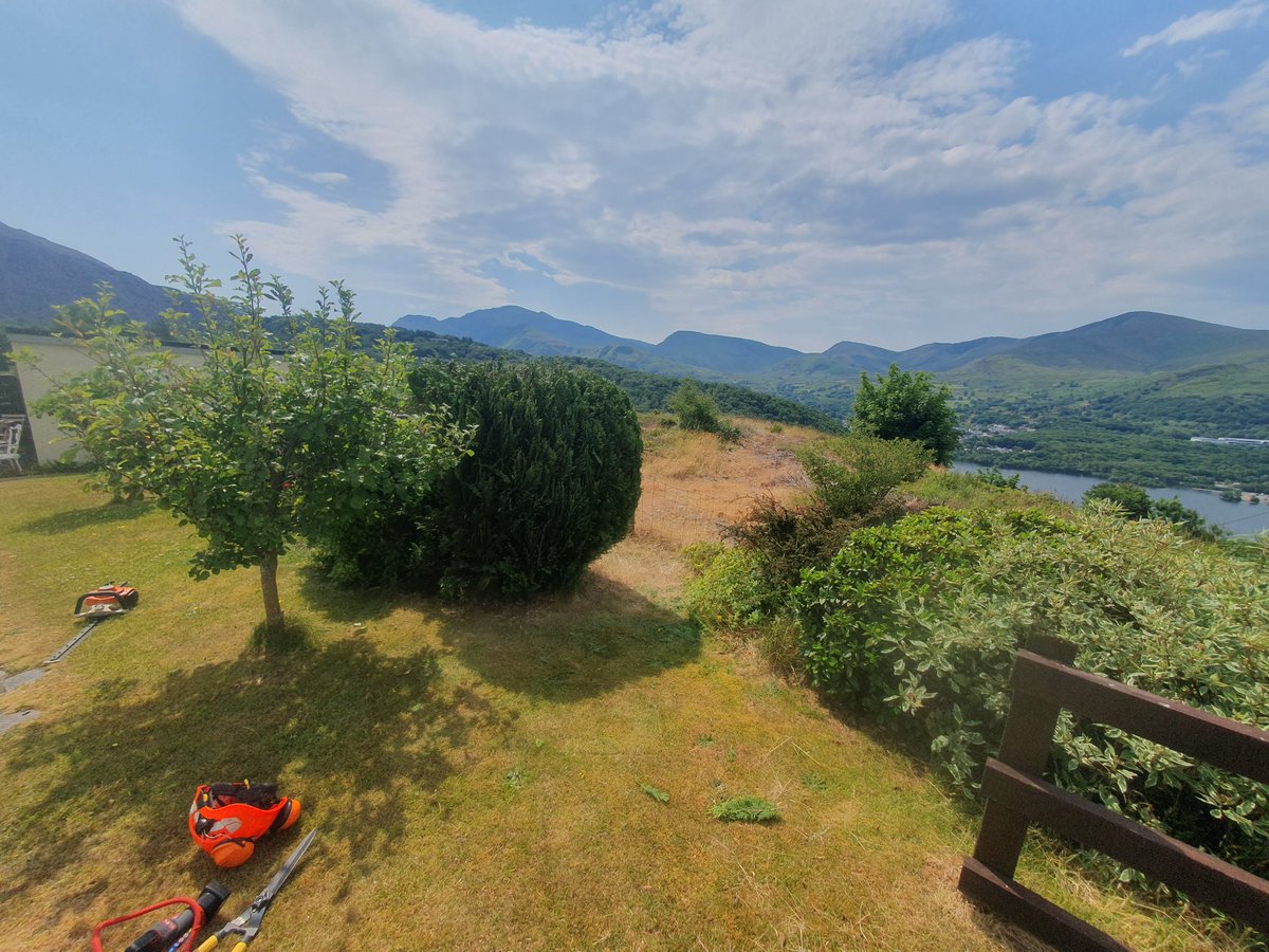 Love hedge cutting as it's nice to step back an admire the view. Especially on days like today by Llanberis 
#gardening #northwards #Llanberis #summer