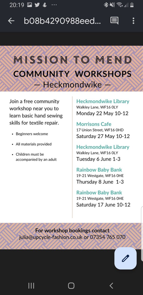 Want to learn beginner friendly mending skills? Mission to Mend Roadshow will be at the Farmers and Craft Market in Heckmondwike this Saturday 17th June 10am-2pm.
#woveninkirklees #missiontomend #Sustainability