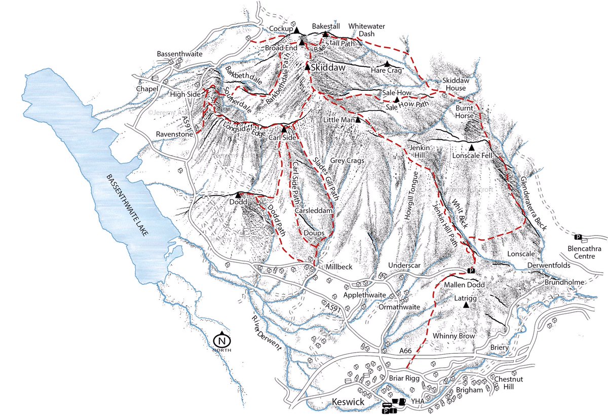 Skiddaw route options.
#jeremyashcroftmaps #hiking #hikingadventures #wainwrights #wainwright #wainwrightwalks #lakedistrict #lakedistrictwalks #keswick #fellwalking #cumbria
